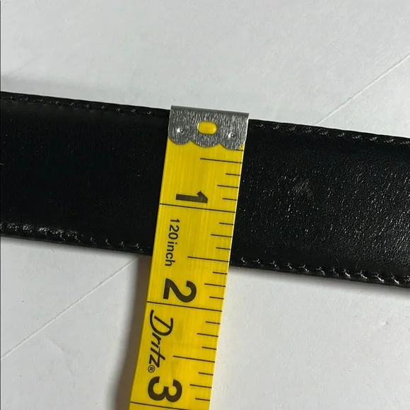 Fossil Black Leather Belt with Gold Buckle Sz L - Picture 10 of 14